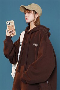 主推 卫衣男中性港风印花连帽宽松外套 416B-WY267-P55 限68图片