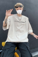 字母短袖t恤男装夏季潮牌假两件上衣男生体恤XZ514-2-202451-P58，男装T恤，星座514-2(原B239)