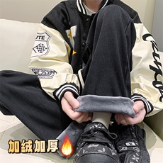 纯黑色加绒加厚牛仔裤男抽绳松紧腰裤子A080-9291-常规P35加绒P45，男装牛仔裤，电商A080