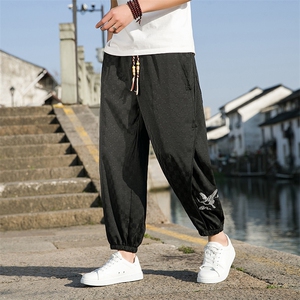 新款男士休闲裤风高品质提花潮九分裤拼接K301-P65控88