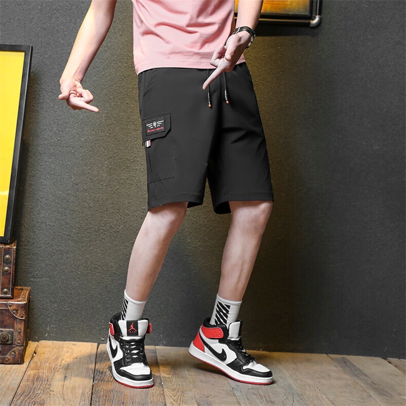 M-8XL男大码冰丝弹力5分裤短裤5032-1_6811(M-5XLP276XL-8XLP30)，男装休闲裤，星座1516-1