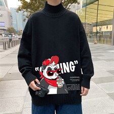 M18218-P45 加绒款-P65半高领毛衣男士大码针织衫男毛线衣男图片