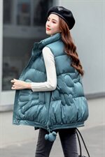 2024冬季新款气质时尚高领棉马甲女短款轻薄羽绒服外套加厚保暖背心，女装马夹，依如秀(原杭风阁)