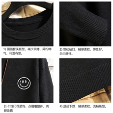 M67224-P45加绒款-P65圆领毛衣男大码针织衫男毛线衣线衫砖墙，男装针织衫/毛衣，电商A040A