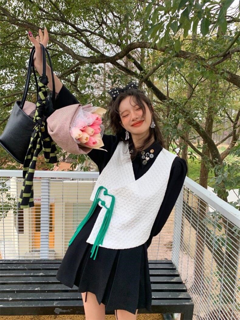 两件套潮复古衬衫，女装衬衫，YOUER DENG