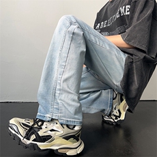 秋季新款高街牛仔裤C2049-TP2858显高显腿长宽松休闲裤子男，男装牛仔裤，电商A102