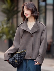 夹棉加厚复古大衣女宽松显瘦百搭年轻2025秋冬款时尚保暖外套，女装棉衣/棉服，靓衣阁