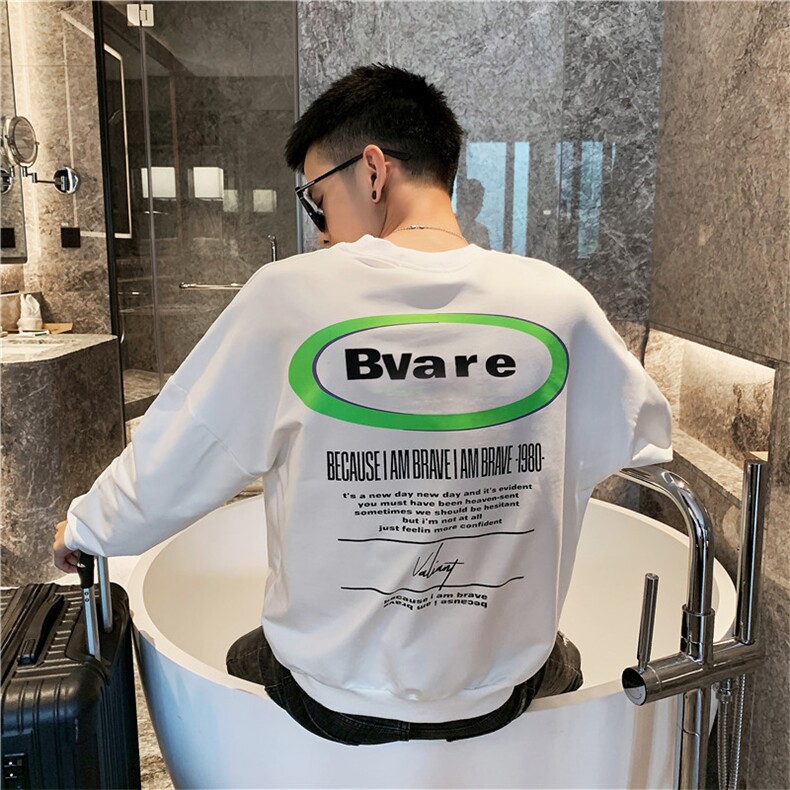 WY8692021春秋季新款社会小伙套头卫衣男网红同款上衣白,男装卫衣,星座102A（原电商D309-1）