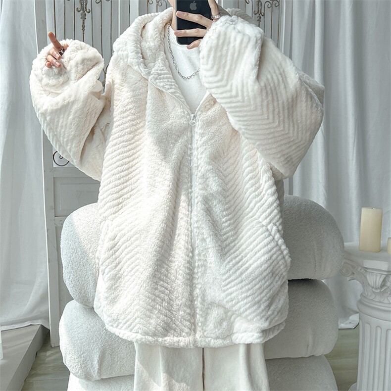 连帽毛绒棉衣男宽松棉服外套KD462-P120,男装棉衣,电商D312-1
