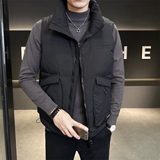 羽绒马甲男冬季潮流立领加厚保暖背心男士外穿坎肩外套M8051-P120，男装背心/马甲，电商A237