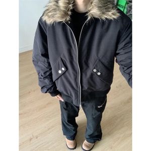 【有货】S476CC-特P98 毛领工装棉服男加厚短款飞行夹克外套图片