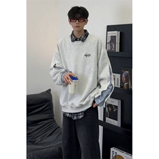 增3XL华棉复合牛奶丝340克假两件圆领卫衣1611B-WY07-P68，男装卫衣，星座1611B