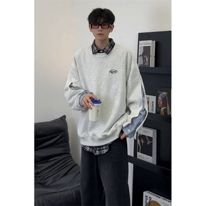 增3XL  华棉复合牛奶丝340克假两件圆领卫衣1611B-WY07-P68图片