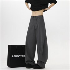 春秋美式高街休闲裤男女垂感阔腿西裤长裤纯色西装裤宽松直筒裤子，男装西服套装，电商A443