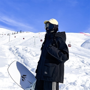 抗寒保暖拉链魔术贴滑雪服男反光条工装夹克外套M69-P170控258图片