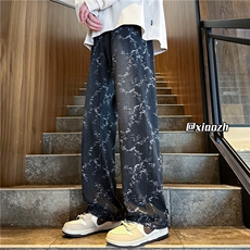 XZ616秋季新款重磅水洗黄泥提花休闲牛仔长裤TY1083特P40控78，男装休闲裤，星座512A（原616）