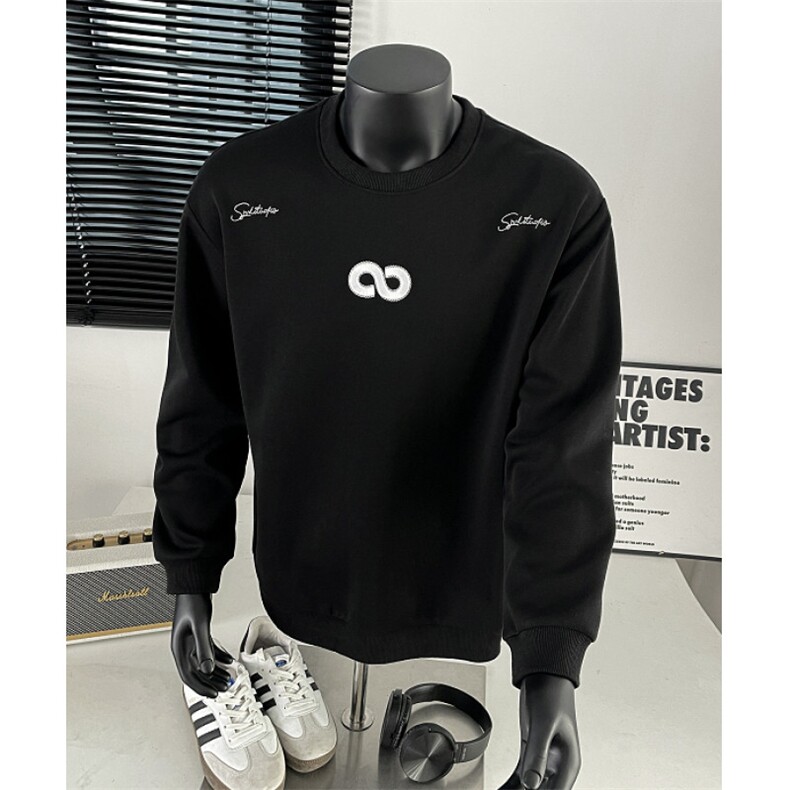 自家图！美式重磅刺绣圆领套头卫衣，男装卫衣，星座617C