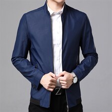 2023春季新款中青年男士立领纯色夹克爸爸春装薄款休闲男外套,男装夹克,电商B212（原钱塘6029）