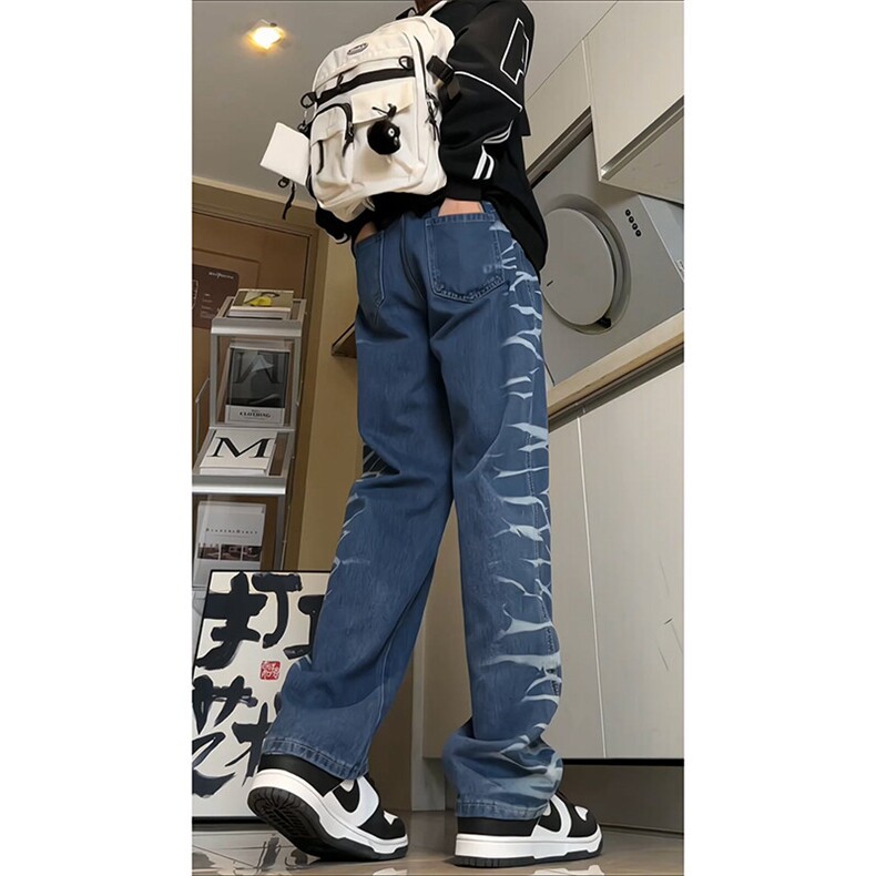 欧美hiphop直筒牛仔裤美式复古阔腿裤垂坠感xz310a-4-nz15,男装牛仔裤,星座310A-4