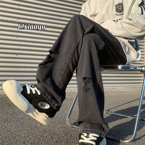 XZ616 春季新款复古破洞设计感牛仔裤休闲长裤 TY2405 P65控78图片