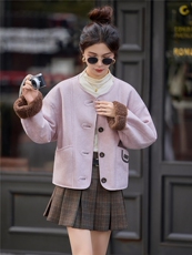 2025冬季新款~~双面穿皮毛一体，女装棉衣/棉服，意芙