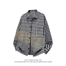 韩版时尚休闲红色格子小众设计感衬衫上衣衬衣C2247-特价P35，男装衬衫，电商A007