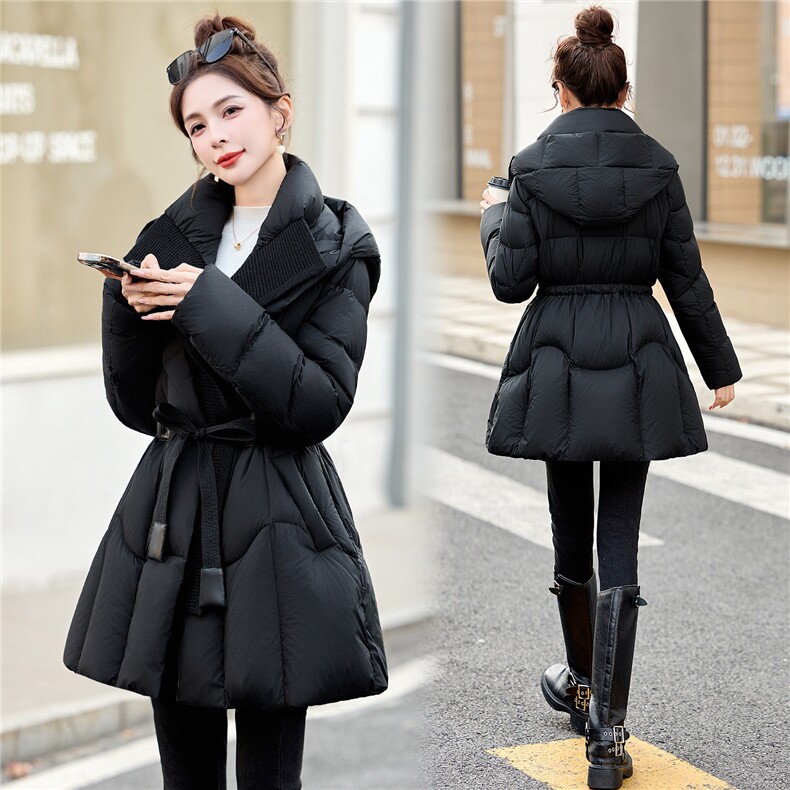 2025冬装新款简约时尚休闲连帽鹅绒羽绒服，女装羽绒服，沁沁公主