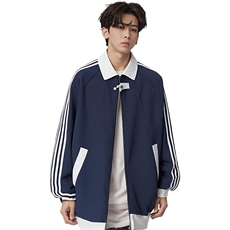 抖音得物品质秋冬美式高街重磅结构拼接织带翻领卫衣夹克外套W113，男装夹克，电商A486