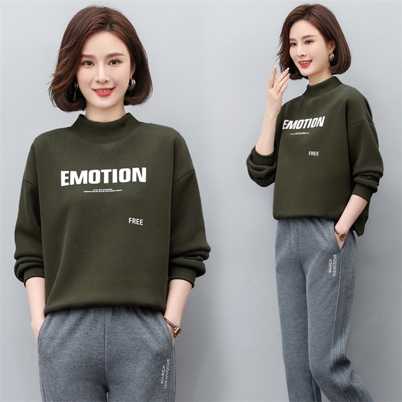 加绒加厚卫衣女2023年秋冬季新款洋气时尚保暖上衣,女装卫衣/绒衫,涵誉