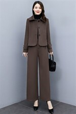 罗得堡2023冬装新款呢料外套套装7021，女装套装/套裙，罗得堡