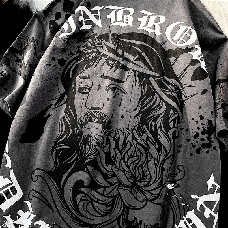 2025平铺满身印花设计短袖T恤男休闲大码情侣T恤男DT77017P38控58,男装T恤,星座227-7