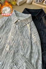 特批P55无差价冬季大码加绒加厚扎染长袖衬衫男士外套C2542J加绒，男装衬衫，电商A001-1