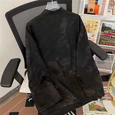新中式风盘扣衬衫男女长袖高级感痞帅唐装外套设计感小众衬衣，男装衬衫，星座601-2