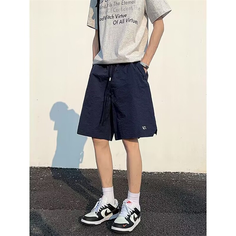 日系复古刺绣工装短裤男款夏季户外运动机能风宽松百搭休闲五分裤,男装牛仔裤,星座1210-1
