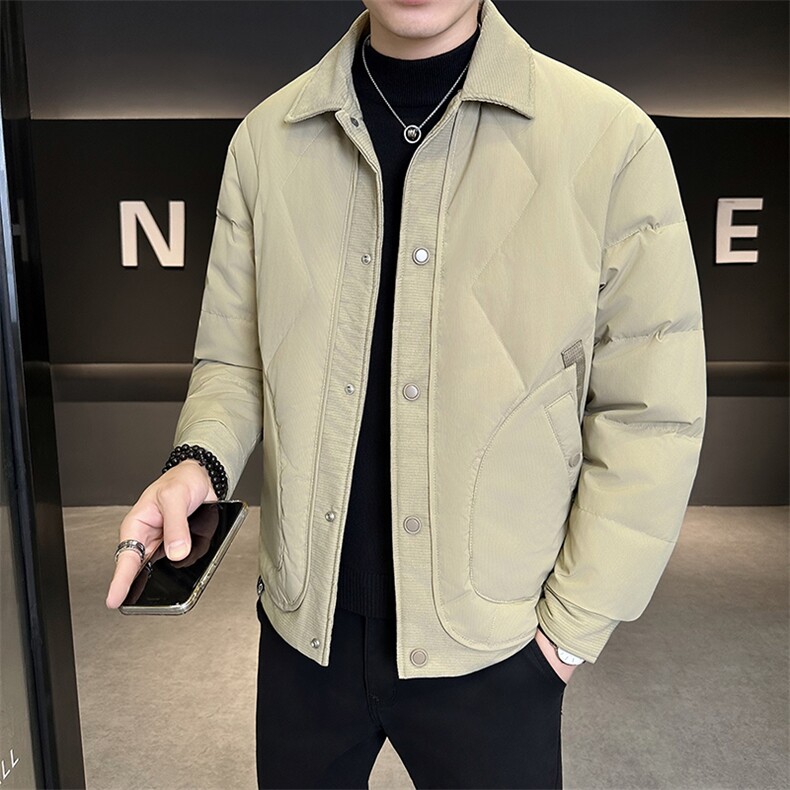 新款男士小翻领羽绒服夹克加厚防寒内外穿两用309B-3-81061-P195,男装夹克,星座1409-3