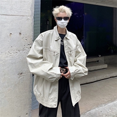 秋季新PU皮时尚中性翻领男女夹克皮外套JK08531-P70，男装夹克，星座308B-1