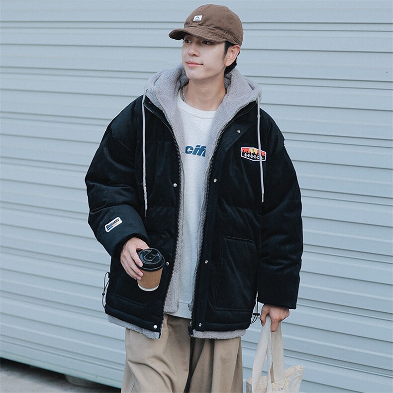 冬季男女假两件棉衣外套青少年加绒加厚绣标棉服8117-P140控价188,男装棉衣,电商A441-1
