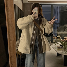 C548-P120毛呢外套少女秋冬季新款大童初高中学生加厚羊羔绒大衣，女装短外套，星座911-2(原星座613-2）