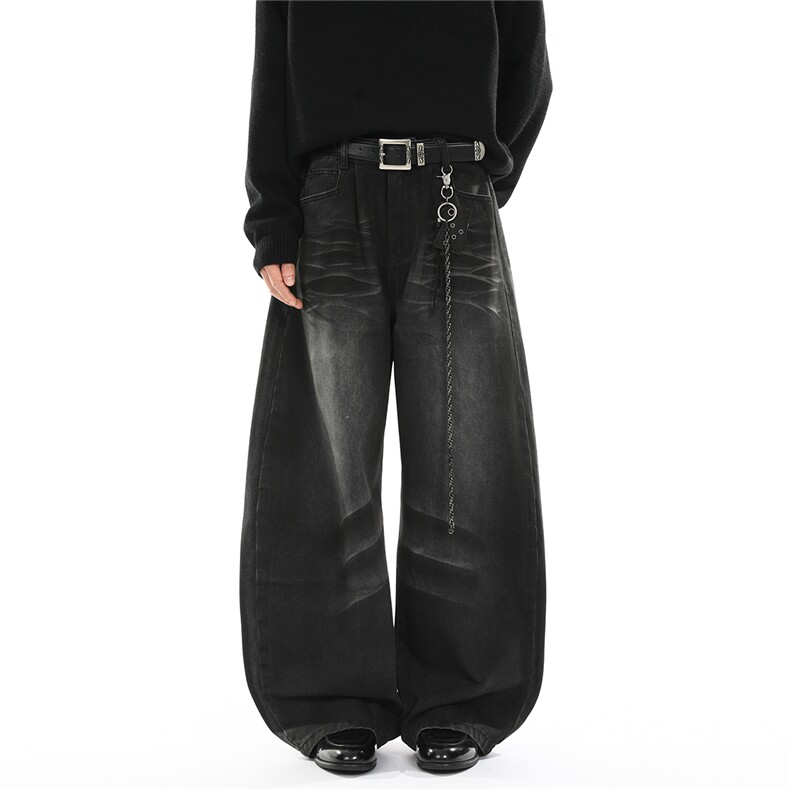 xz905-2-Z088#P65-（控98）美式高街弯刀水洗牛仔裤，男装牛仔裤，星座905-2