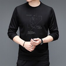 2023新款卫衣男士加绒上衣针织衫长袖T恤P59，男装针织衫/毛衣，电商D223-1