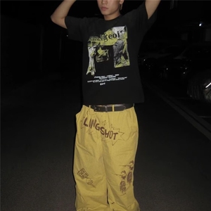 肌肉美式卫裤运动健身裤子春秋季训练篮球宽松高街潮牌束脚长裤男图片