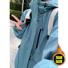 现货5W件冬季三防美式boxy解构连帽雪山冲锋衣棉衣男女棉服厚外套，男装夹克，电商A486