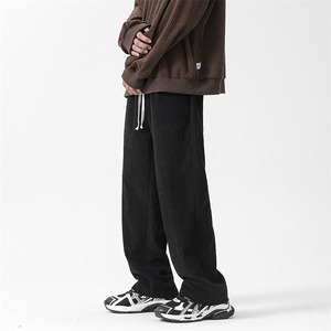 深度库存秋冬加厚拖地裤子灯芯绒宽松休闲裤长裤男K315P35加绒P45图片
