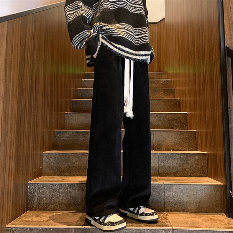 8XL-M秋冬款特大码胖子运动裤灯芯绒卫裤男9028P45控58，男装休闲裤，电商D206-1