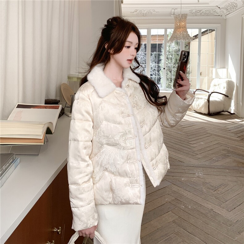【档口现货】新中式风电脑绣花盘扣棉服2C233-839-P245-K349,女装棉衣/棉服,2C233