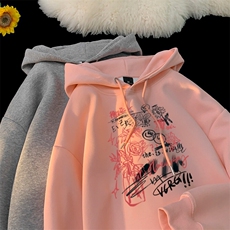 手绘涂鸦印花LOGO男女情侣潮牌连帽卫衣，男装卫衣，星座310A-4