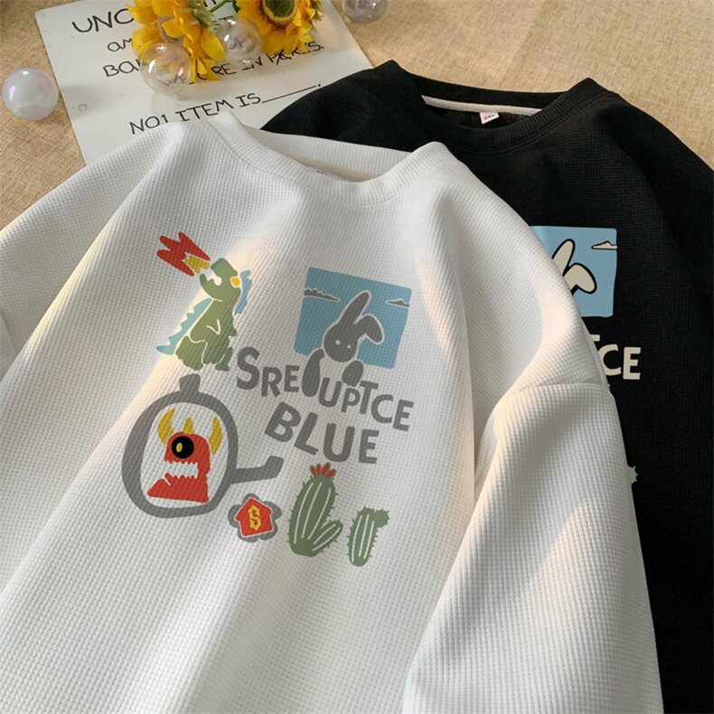华夫格！华夫格上衣男圆领华夫格卫衣男大码长袖t恤男HY236-特P23,男装T恤,电商B367