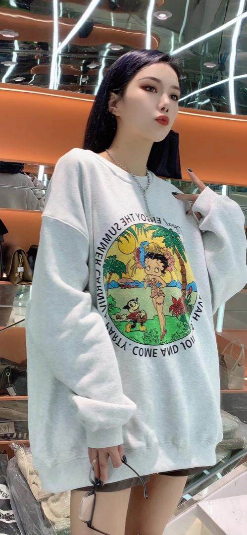 加绒加厚卫衣，女装卫衣/绒衫，影子