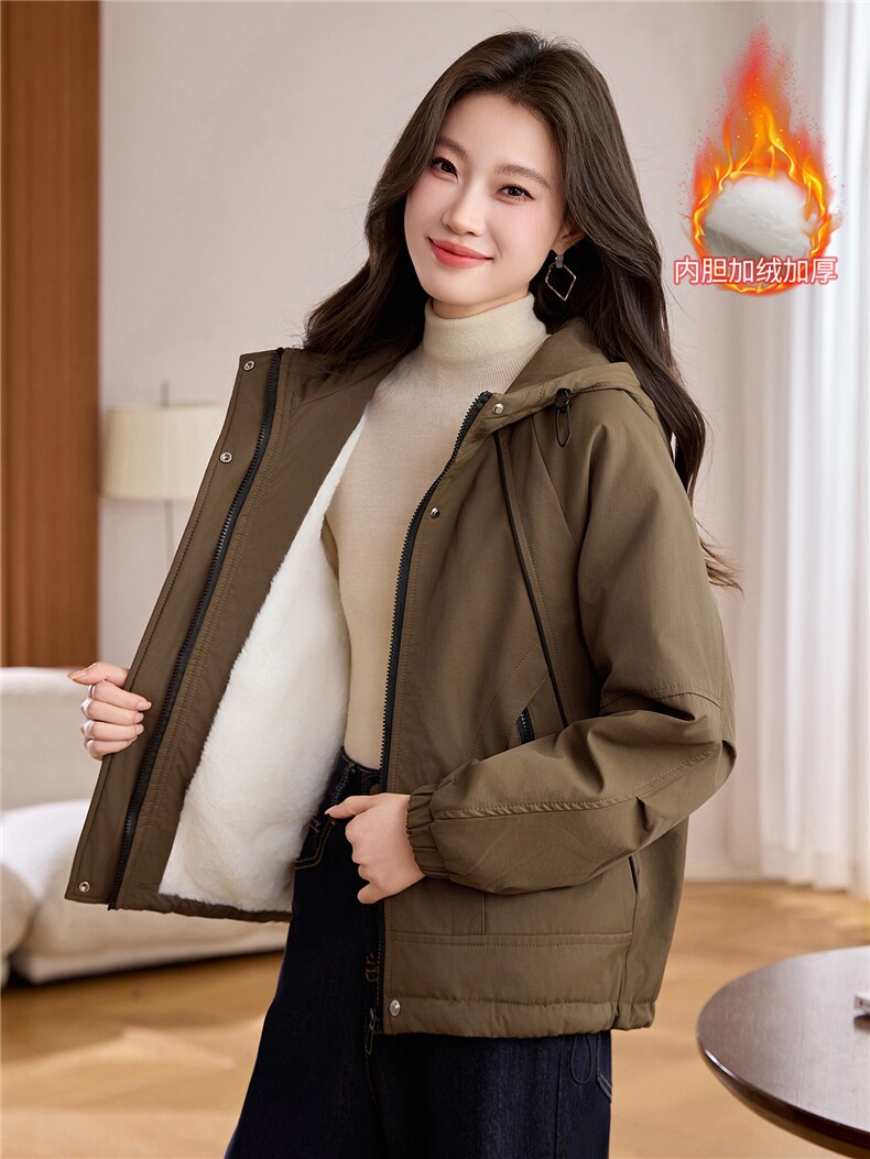 现货！现货！2025冬季新款加绒加厚棉衣棉服女连帽,女装棉衣/棉服,以桐
