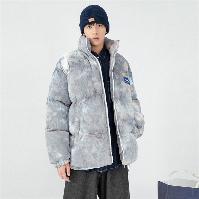 日系白墙2024冬新款幻彩立领面包服棉衣外套男MY002-P135控150,男装棉衣,星座914-3